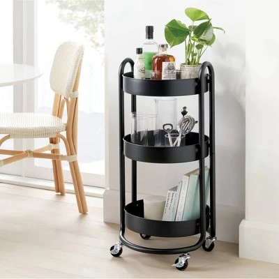 3 Tier Round Metal Utility Cart - Brightroom™ Gray 1 3 Tier Round Metal Utility Cart - Brightroom™ Gray