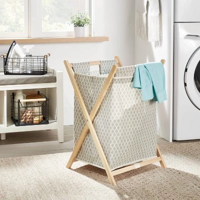 Wire Natural Wood Handles Milk Crate - Brightroom™ Black 1 Wire Natural Wood Handles Milk Crate - Brightroom™ Black