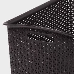 Alternative view of Y-Weave Jumbo Decorative Storage Basket Black - Brightroom™