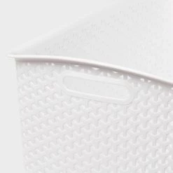 Alternative view of Y-Weave Jumbo Decorative Storage Basket White - Brightroom™