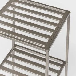 Alternative view of Tall Bath Storage Tower Brushed Nickel Metal - Brightroom™