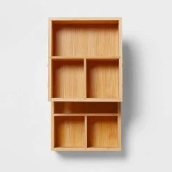 Alternative view of 10" x 6" x 5" Hinged Bamboo Countertop Organizer - Brightroom™