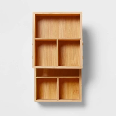 10" x 6" x 5" Hinged Bamboo Countertop Organizer - Brightroom™ 2 10" x 6" x 5" Hinged Bamboo Countertop Organizer - Brightroom™ - Image 2
