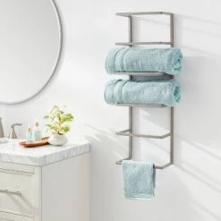 Towel Wall Storage Cabinet Brushed Nickel Metal - Brightroom™