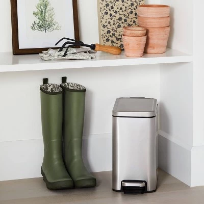 10L Stainless Slim Step Trash Can - Brightroom™ 1 10L Stainless Slim Step Trash Can - Brightroom™