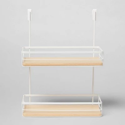 Over the Cabinet Tiered Shelves with Wood - Brightroom™ Brushed Nickel 5 Over the Cabinet Tiered Shelves with Wood - Brightroom™ Brushed Nickel - Image 5