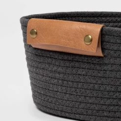 Alternative view of 11" Small Coiled Rope Warm Gray Charcoal - Brightroom™