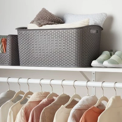 Y-Weave Jumbo Decorative Storage Basket Gray - Brightroom™ 1 Y-Weave Jumbo Decorative Storage Basket Gray - Brightroom™
