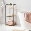 Short Bath Wood Storage Tower Black Metal - Brightroom™