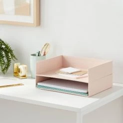 Canvas Letter Tray Organization Set of 2 - Brightroom™ Gray