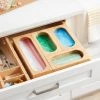 Bamboo Plastic Food Storage Bag Organizer Yellow - Brightroom™