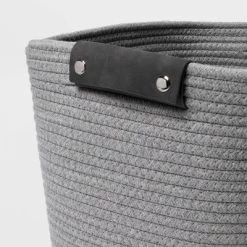 Alternative view of 11" Decorative Coiled Rope Basket - Brightroom™ Gray