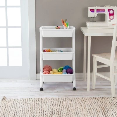 3 Tier Utility Cart White - Brightroom™ 3 3 Tier Utility Cart White - Brightroom™ - Image 3