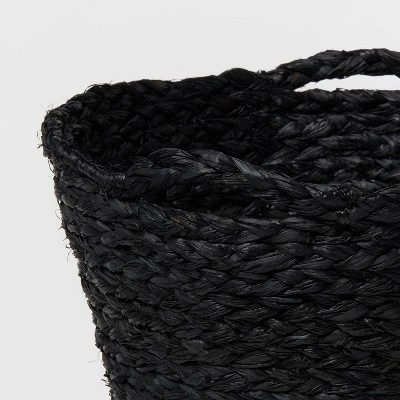 Round Braided Rafia Basket Black - Brightroom™ 2 Round Braided Rafia Basket Black - Brightroom™ - Image 2