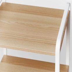 Alternative view of Tall Wood Bath Storage Tower White Metal - Brightroom™