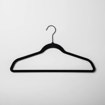 30pk Suit Flocked Hangers - Brightroom™ Black 2 30pk Suit Flocked Hangers - Brightroom™ Black - Image 2