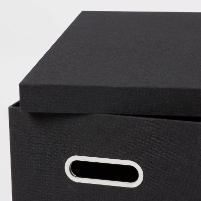 Canvas Hanging File Organizer with Lid - Brightroom™ Black 2 Canvas Hanging File Organizer with Lid - Brightroom™ Black - Image 2