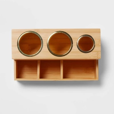 12" x 7" x 6" Bamboo Hair Tools Organizer with 5pc Magnets - Brightroom™ 2 12" x 7" x 6" Bamboo Hair Tools Organizer with 5pc Magnets - Brightroom™ - Image 2