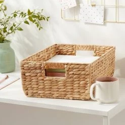 Woven Water Hyacinth Folio Bin - Brightroom™