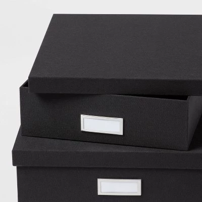 Canvas Desk Storage Box Set of 2 - Brightroom™ Gray 2 Canvas Desk Storage Box Set of 2 - Brightroom™ Gray - Image 2