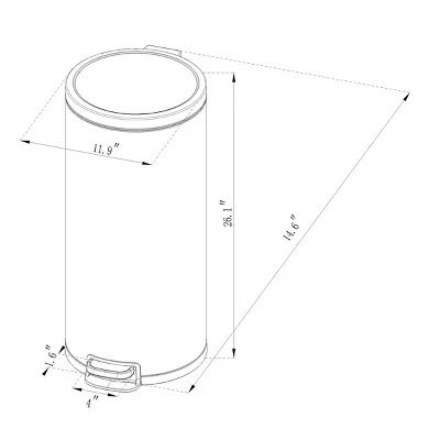 30L Round Step Trash Can - Brightroom™ Silver 3 30L Round Step Trash Can - Brightroom™ Silver - Image 3
