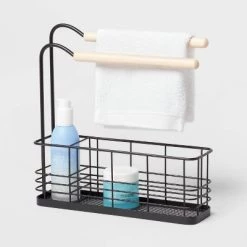 Wire Bath Caddy with Wood Hangbars Black - Brightroom™ 3 Wire Bath Caddy with Wood Hangbars Black - Brightroom™ -Brightroom shop GUEST 99c5550e c5d3 4da3 96d8 28f0ba822966