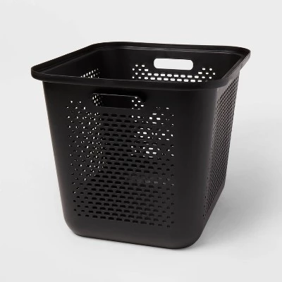 Large Decorative Plastic Bin with Cutout Handles - Brightroom™ White 4 Large Decorative Plastic Bin with Cutout Handles - Brightroom™ White - Image 4