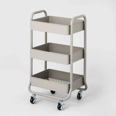 3 Tier Metal Utility Cart - Brightroom™ Black 5 3 Tier Metal Utility Cart - Brightroom™ Black - Image 5