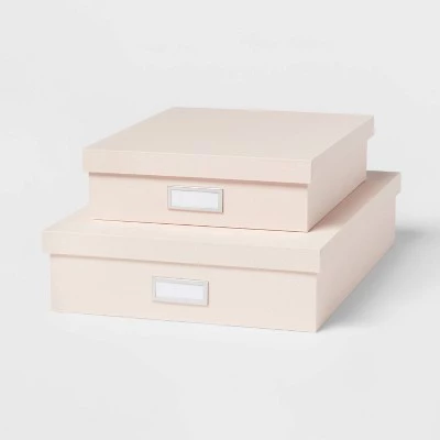 Canvas Desk Storage Box Set of 2 - Brightroom™ Gray 4 Canvas Desk Storage Box Set of 2 - Brightroom™ Gray - Image 4