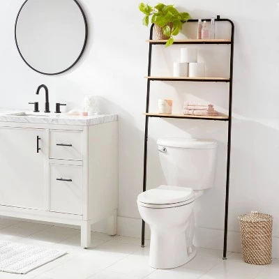 Over The Toilet Storage Black Metal and Wood - Brightroom™ 1 Over The Toilet Storage Black Metal and Wood - Brightroom™