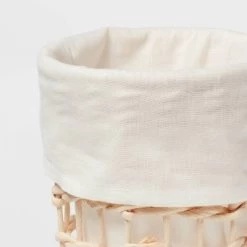 Alternative view of Round Woven Basket with Liner - Brightroom™