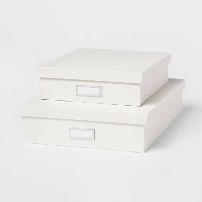 Canvas Desk Storage Box Set of 2 - Brightroom™ Gray 5 Canvas Desk Storage Box Set of 2 - Brightroom™ Gray - Image 5