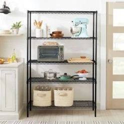5 Tier Wide Wire Shelving - Brightroom™ Chrome