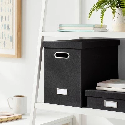 Canvas Hanging File Organizer with Lid - Brightroom™ Black 1 Canvas Hanging File Organizer with Lid - Brightroom™ Black