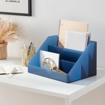 Large Desktop Organizer Shadow Blue - Brightroom™ 1 Large Desktop Organizer Shadow Blue - Brightroom™