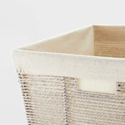Alternative view of Twisted Rope Laundry Basket Gray - Brightroom™